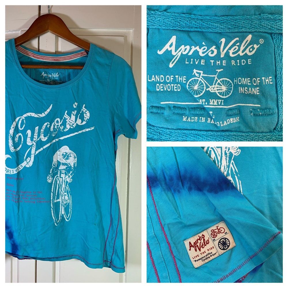 Apres Velo Cycosis Shirt Womens Large DIY Tie Dye Cycling Biker Cyclist READ
